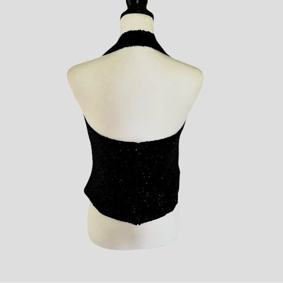 Vintage Zum Zum by Niki Livas Black Beaded Halter Top | EUC | M - Picture 6 of 7